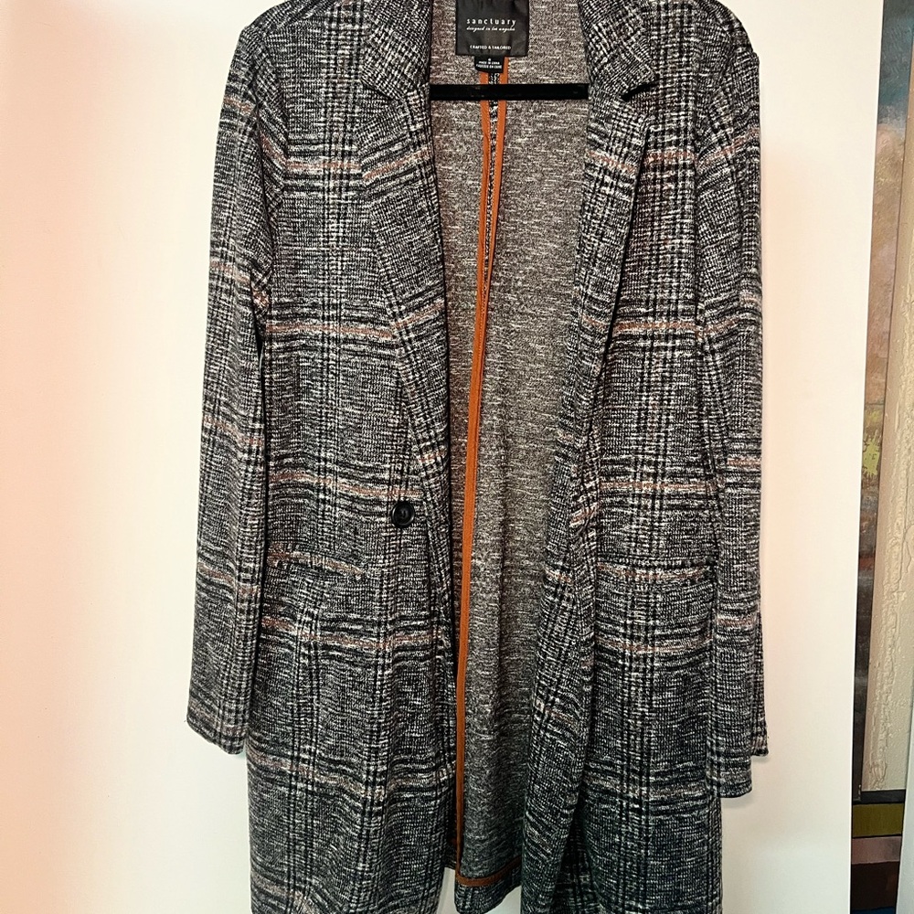 Sanctuary Gray Blazer with Relaxed Fit and Textured Fabric